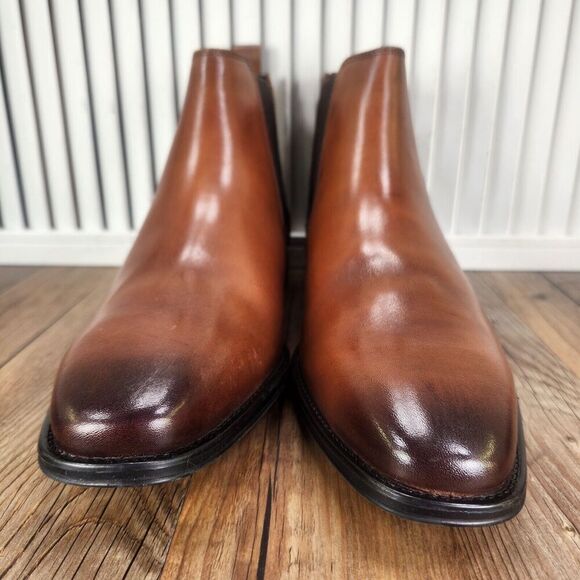 Jump New York Marcelo Chelsea Boots Mens Size 7 M Tan Leather Ankle Dress Preppy - Picture 3 of 12